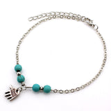 Turquoise Fatima Hand Anklets